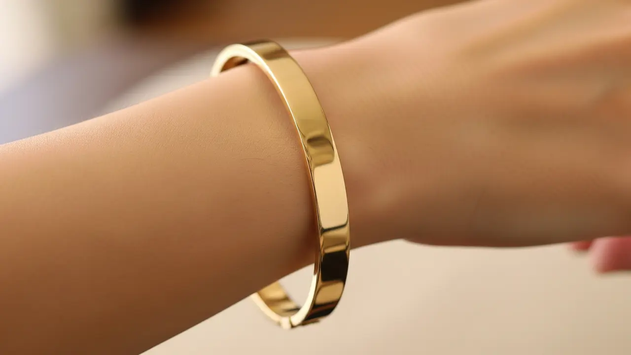 Gelang Bangle Emas Polos Elegan untuk Idul Fitri 2026