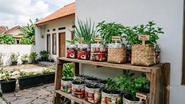 Sampah Plastik Rumah  untuk Kebun Sayur