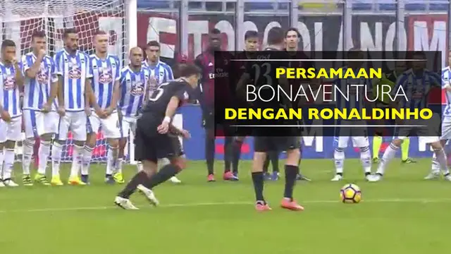 Persamaan Gol Tendangan Bebas Bonaventura dengan Ronaldinho