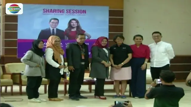 Presenter SCTV dan Indosiar gelar sharing session news anchor di Yogyakarta untuk mengawali acara Emtek Goes to Campus (EGTC).
