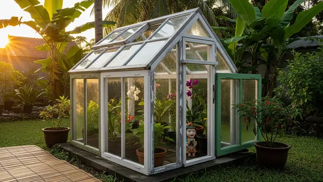 Cara Membuat Greenhouse Mini dari Jendela Bekas