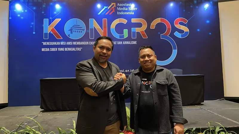 Wahyu Dhyatmika (CEO Tempo Digital)  dan Maryadi (Direktur Bisnis dan Digital Katadata)