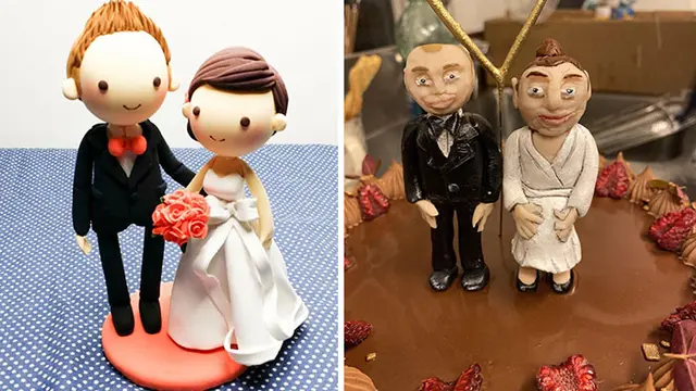 Kue pernikahan tak sesuai ekspektasi. (Sumber: boredpanda)