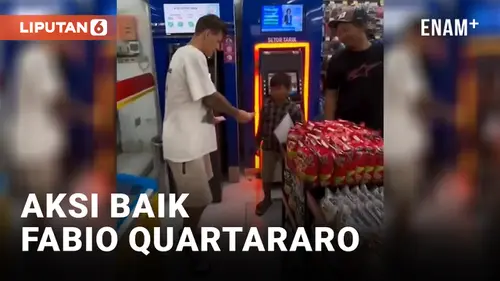 VIDEO: Niat Ambil Uang di ATM, Fabio Quartararo Malah Bagi-Bagi Uang ke Bocah yang ada di Mini Market