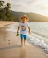 Outfit Anak Laki-Laki saat Liburan di Pantai (Foto: Gemini AI)