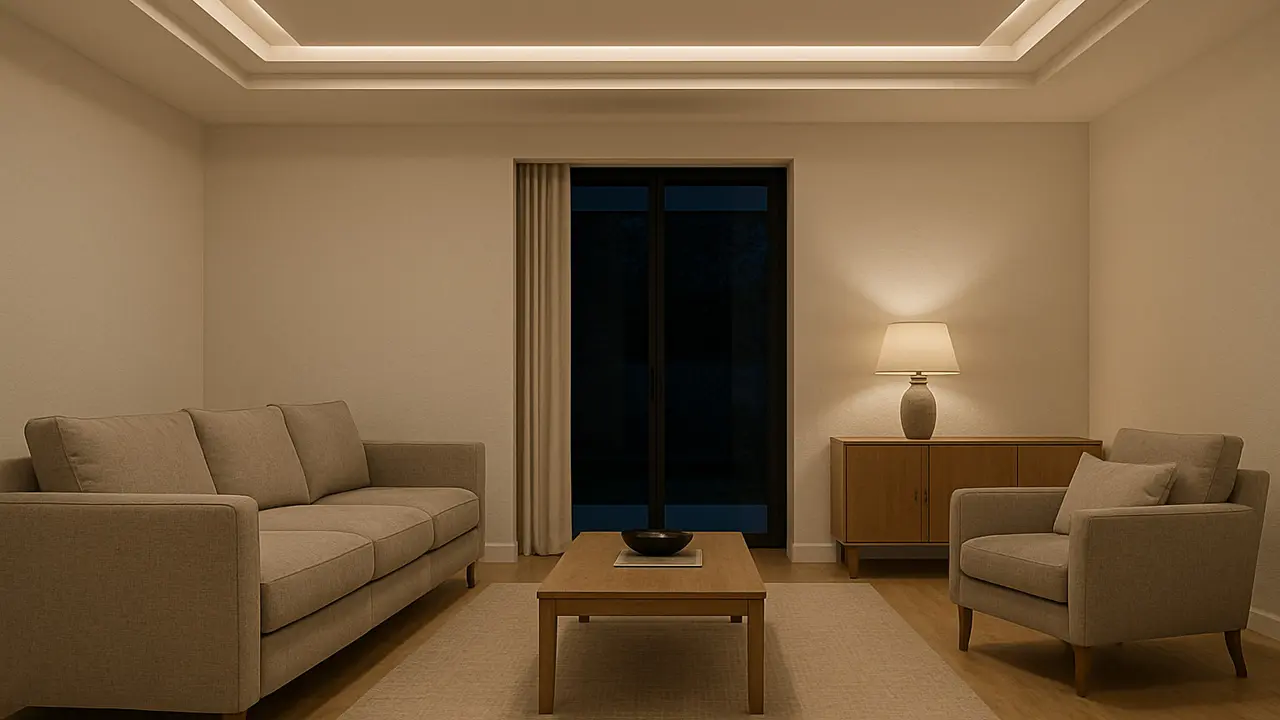 Plafon Gypsum Bertingkat Linear (Foto: ChatGPT)