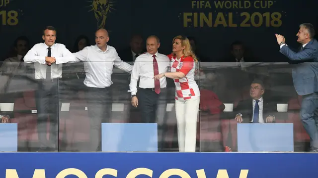Keakraban Empat Presiden di Final Piala Dunia 2018