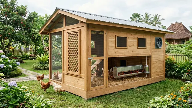 Desain Kandang Ayam Sistem Ventilasi Silang Biar Tidak Pengap dan Bau/Gemini