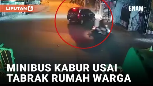 VIDEO: Viral! Minibus Tabrak Lari Rumah Warga di Tulungagung
