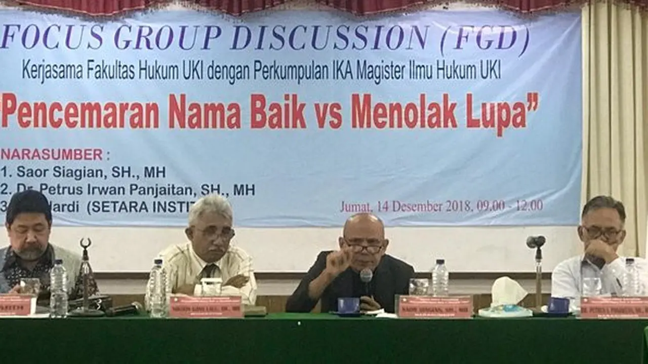 FGD 'Pencemaran Nama Baik vs Menolak Lupa' di Kampus UKI. ©2018 Merdeka.com