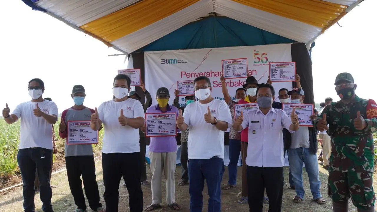 RNI melalui anak perusahaann PT PG Rajawali II, sukses melaksanakan program Kemitraan Budidaya Tebu bagi masyarakat desa penyangga di lingkungan areal lahan HGU Unit Pabrik Gula (PG) Jatitujuh. (Dok RNI)