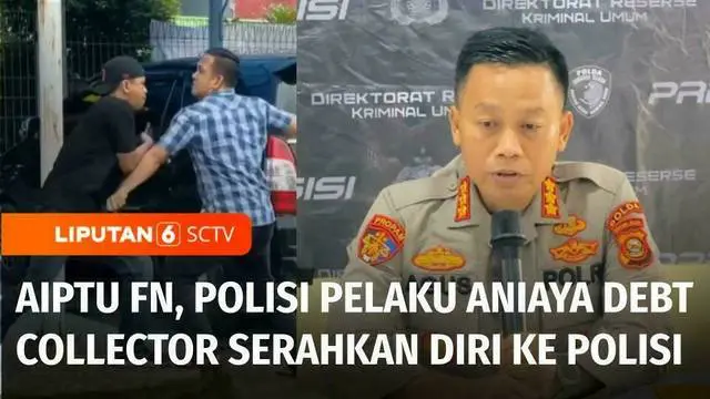 Aiptu FN, polisi yang menganiaya debt collector di Palembang, Sumatra Selatan, menyerahkan diri usai masuk dalam daftar pencarian orang atau DPO. Aiptu FN langsung menjalani pemeriksaan di Bidang Profesi dan Pengamanan Polda Sumatra Selatan.
