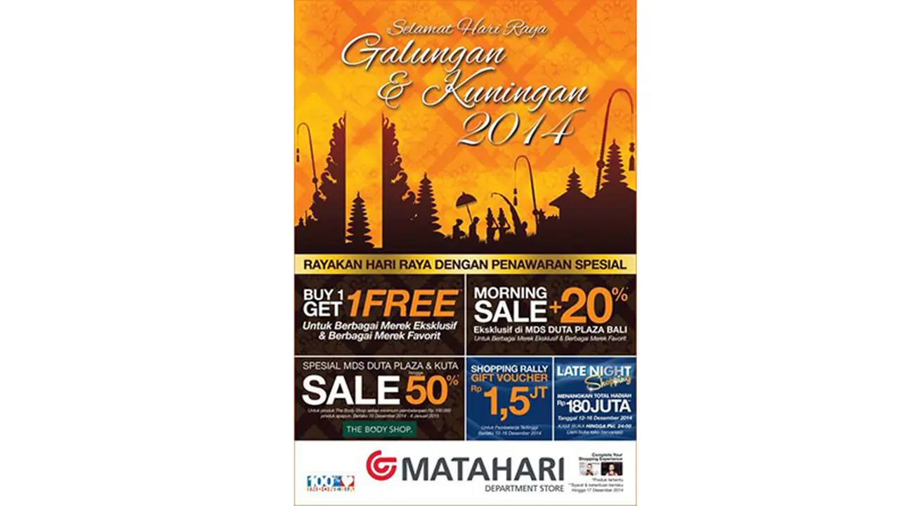 Rayakan Galungan, Matahari Dept Store Bali Gelar Midnight Sale