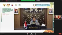 Menteri Koordinator Bidang Perekonomian Airlangga Hartarto dalam sambutannya secara virtual pada acara Webinar United Nations Economic And Social Council (UN-ECOSOC) High Level Political Forum (HLPF), Senin (11/07).