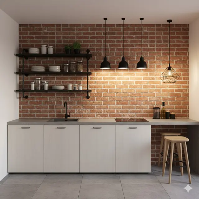 Inspirasi Dapur Industrial Hemat Biaya di Rumah Kecil. Gemini