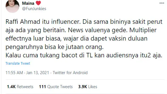 Raffi Ahmad Divaksin Bareng Jokowi, Canda Warganet: Udah Kaya RI 2 Aja