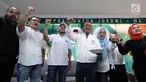 Ketua Dewan Pembina Repnas, Bahlil Lahadalia (tengah) saat menghadiri syukuran menyambut kemenangan Jokowi-Ma'ruf Amin di Jakarta, Sabtu (20/4). Syukuran kemenangan digelar berdasarkan pantauan hitung cepat tim internal yang memenangkan pasangan nomor urut 01. (Liputan6.com/Herman Zakharia)