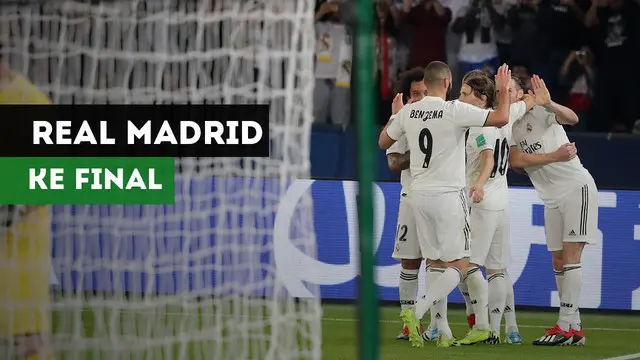 Real Madrid melaju ke final Piala Dunia Antarklub usai menaklukkan Kashima Antlers dengan skor 3-1, Rabu (19/12/2018)