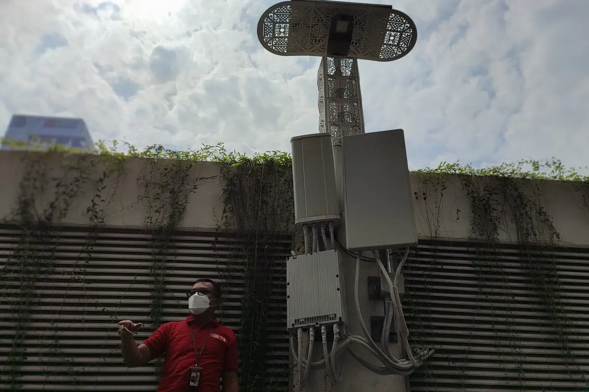 BTS 5G di kantor Telkomsel, Jakarta (Liputan6.com/Giovani Dio Prasasti)