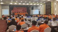Konsolidasi Partai Buruh di Pekanbaru sebagai persiapan Pemilu 2024. (Liputan6.com/M Syukur)