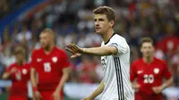 Thomas Muller menerima banyak kritikan karena minimnya gol yang diciptakan Jerman selama Euro. (REUTERS/Kai Pfaffenbach)