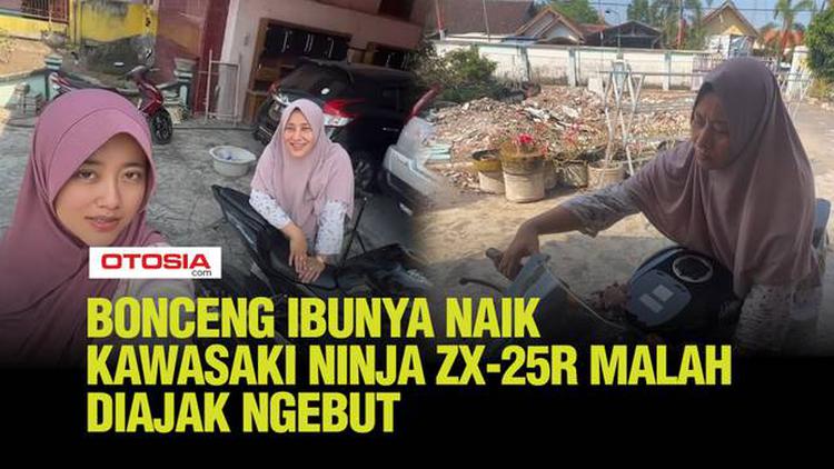 Momen Unik Anak Cewek Bonceng Ibunya Naik Kawasaki Ninja ZX-25R, Tapi