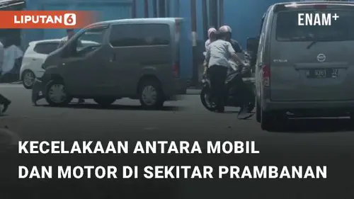VIDEO: Detik-detik Kecelakaan Antara Mobil dan Motor di Sekitar Candi Prambanan