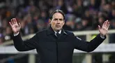 Inter Milan babak belur dihajar Fiorentina pada laga tunda pekan ke-14 Liga Italia 2024-2025, Jumat (7/2/2025) dini hari WIB. Bermain di Stadion Artemio Franchi, skuad asuhan Simone Inzaghi tumbang tiga gol tanpa balas dari tim tuan rumah. (AFP/Alberto Pizzoli)