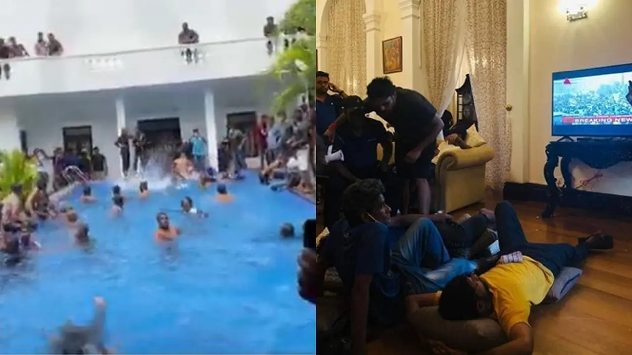 6 Momen Unik Demo di Sri Lanka, Berenang Hingga Tidur di Istana Kepresidenan