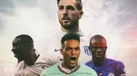 Ilustrasi Pemain - N'Golo Kante, Jan Oblak, Lautaro Martinez, Tanguy Ndombele (Bola.com/Adreanus Titus)