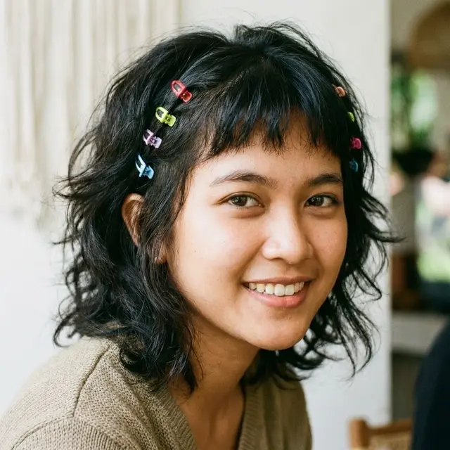 Model Rambut Wanita Pendek Dijepit
