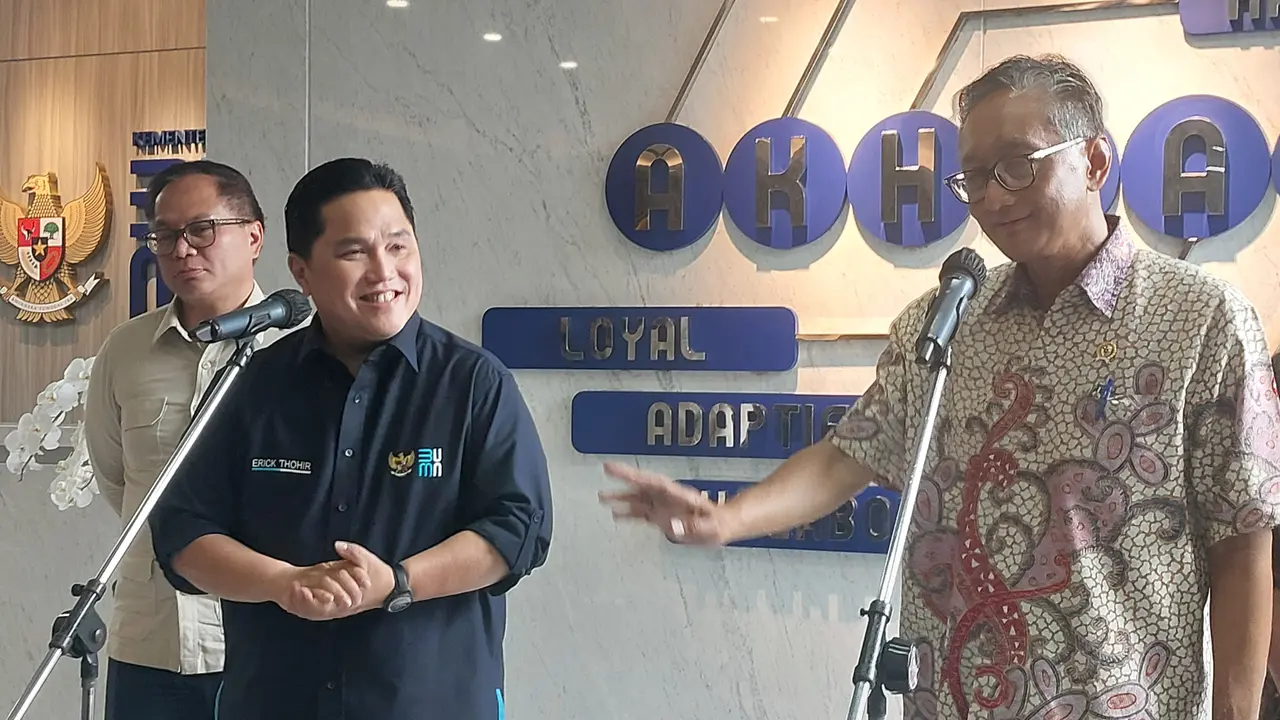 Menteri BUMN Erick Thohir menerima kunjungan Menteri Pekerjaan Umum Dody Hanggodo di Kantor Kementerian BUMN