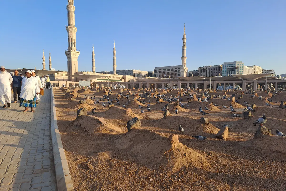 Suasana di Pemakaman Baqi sebelah Masjid Nabawi, Madinah. Jemaah haji Indonesia yang wafat di Madinah akan dimakamkan di Pemakaman Baqi. (Liputan6.com/Nafiysul Qodar)