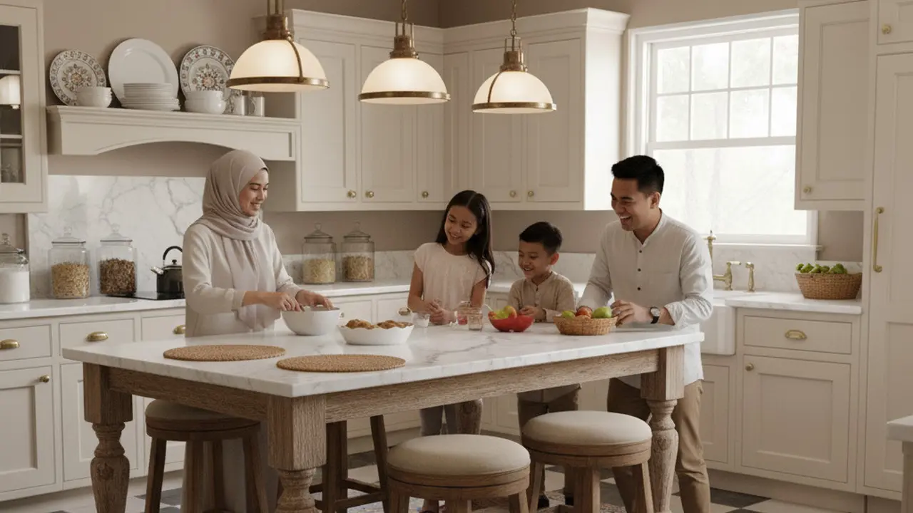 Inspirasi Dapur Klasik Sederhana untuk Keluarga Muda. Gemini