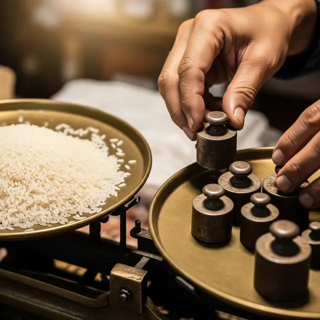 Tabel Konversi Beras dari Kilogram ke Liter (AI Generated)
