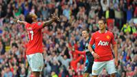 Luis Nani saat merayakan gol kelima MU atas Arsenal pada 2011 lalu (ANDREW YATES / AFP)