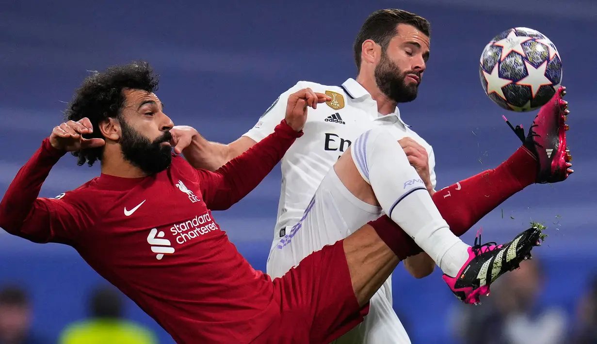Pada pertandingan leg pertama, Real Madrid mengalahkan Liverpool dengan skor 5-2 di Anfield. (AP Photo/Manu Fernandez)