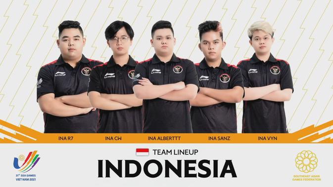 <p>Lineup timnas Indonesia mampu menumbangkan Malaysia, dan memastikan diri melaju ke Grand Final Mobile Legends di SEA Games 2021. (Doc: YouTube Mobile Legends: Bang Bang)</p>