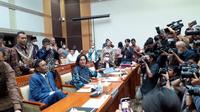 Komisi III DPR RI menggelar rapat dengan Menko Polhukam Mahfud MD, Menteri Keuangan Sri Mulyani dan Kepala PPATK Ivan Yustiavandana di Kompleks Parlemen, Senayan, Jakarta, Selasa (11/4/2023). (Foto: Ahda Bayhaqi/Merdeka.com).
