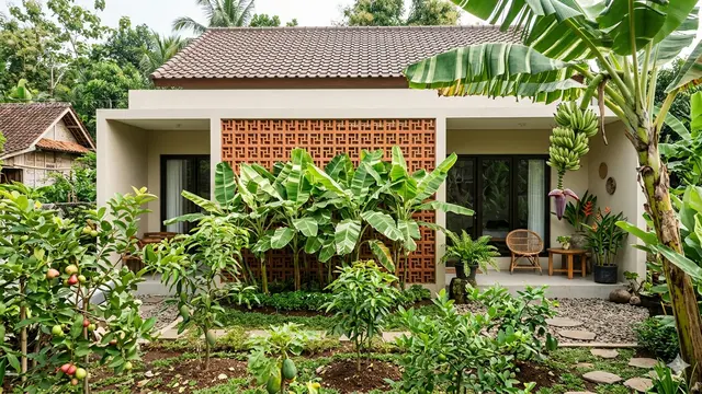 Desain Rumah Sejuk dengan Kebun Buah Mini
