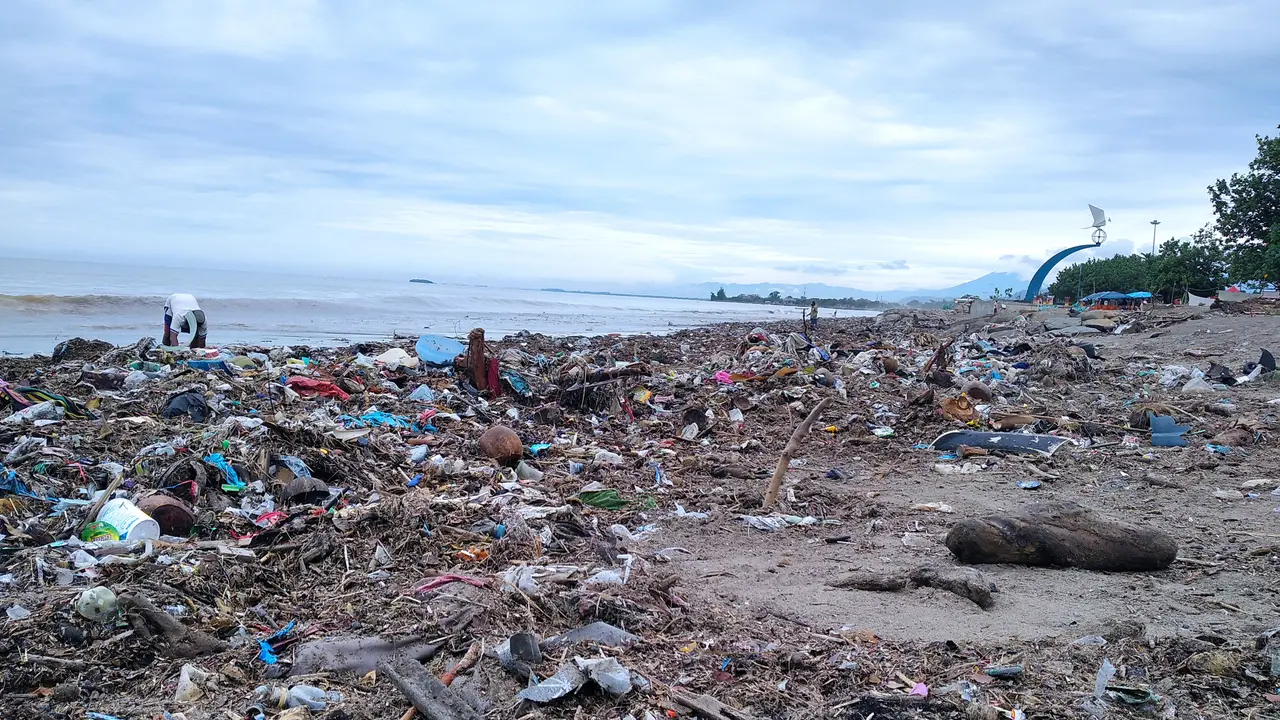 Ilustrasi. Sampah menumpuk di Pantai Padang. (Liputan6.com/ Novia Harlina)