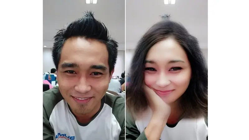 Cara Pakai Filter Unik Snapchat, Bisa Ubah Cowok jadi Cewek dan Sebaliknya. Sumber: Dok. Liputan6.com