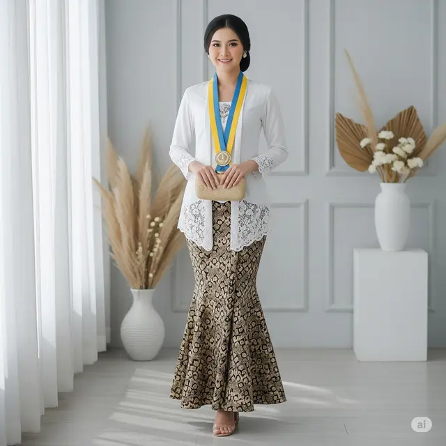 Model Kebaya Wisuda Rok Duyung. Foto: Gemini