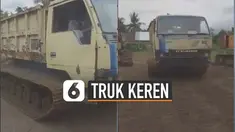 Truk pengangkut ini mempunyai penggerak kaki tak lazim.