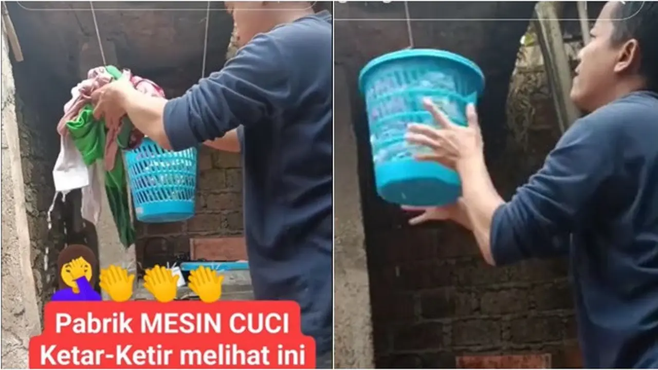 Pria Ini Bagikan Lifehack Low Budget Keringkan Pakaian Tanpa Mesin Cuci, Kreatif