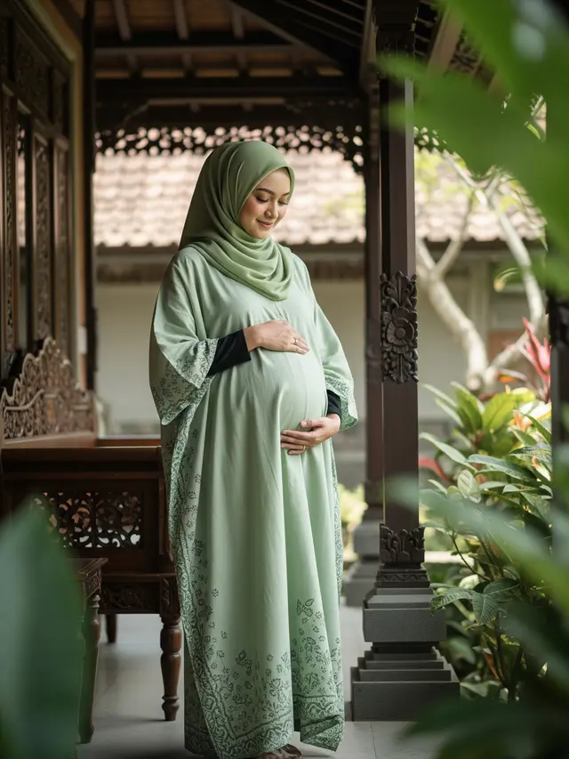 9 Model Gamis Anti Gerah untuk Ibu Hamil, Nyaman Sepanjang Hari