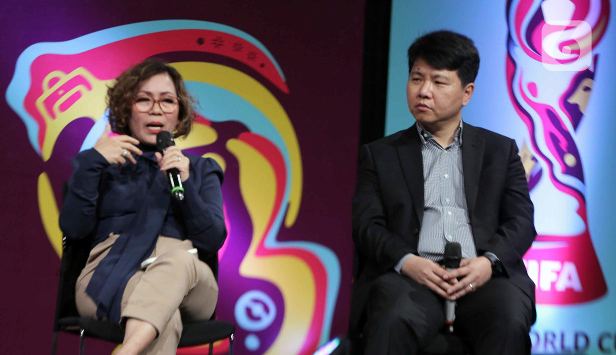 "Selan itu, kami SCM juga ditunjuk sebagai yang memproduksi (tayangan) di lapangan untuk kemudian disebarkan ke seluruh dunia. Nanti akan dijelaskan persiapan teknis dan sebagainya," sambung Harisiwi Achmad. (Liputan6.com/Faizal Fanani)