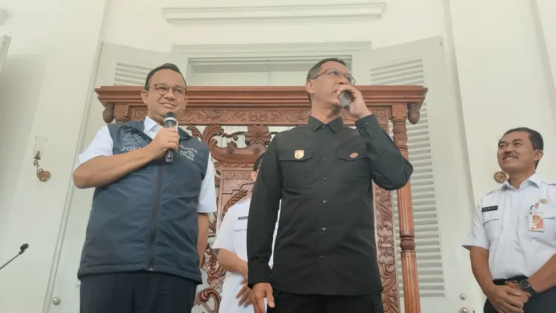 Penjabat (Pj) Gubernur DKI Jakarta terpilih Heru Budi Hartono menyambangi Balai Kota DKI Jakarta. (Liputan6.com/Winda Nelfira)