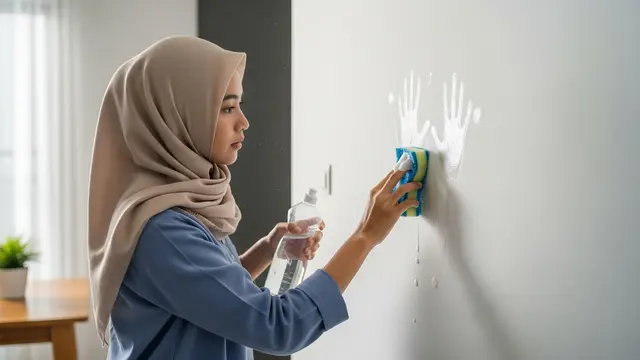 Membersihkan Dinding Rumah dari Noda Tangan Tamu
