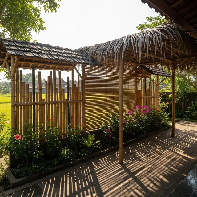9 Inspirasi Pagar Bambu Multifungsi untuk Kebun Sekaligus Peneduh Halaman